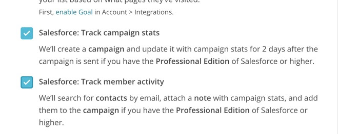 salesforce-mailchimp-email-options
