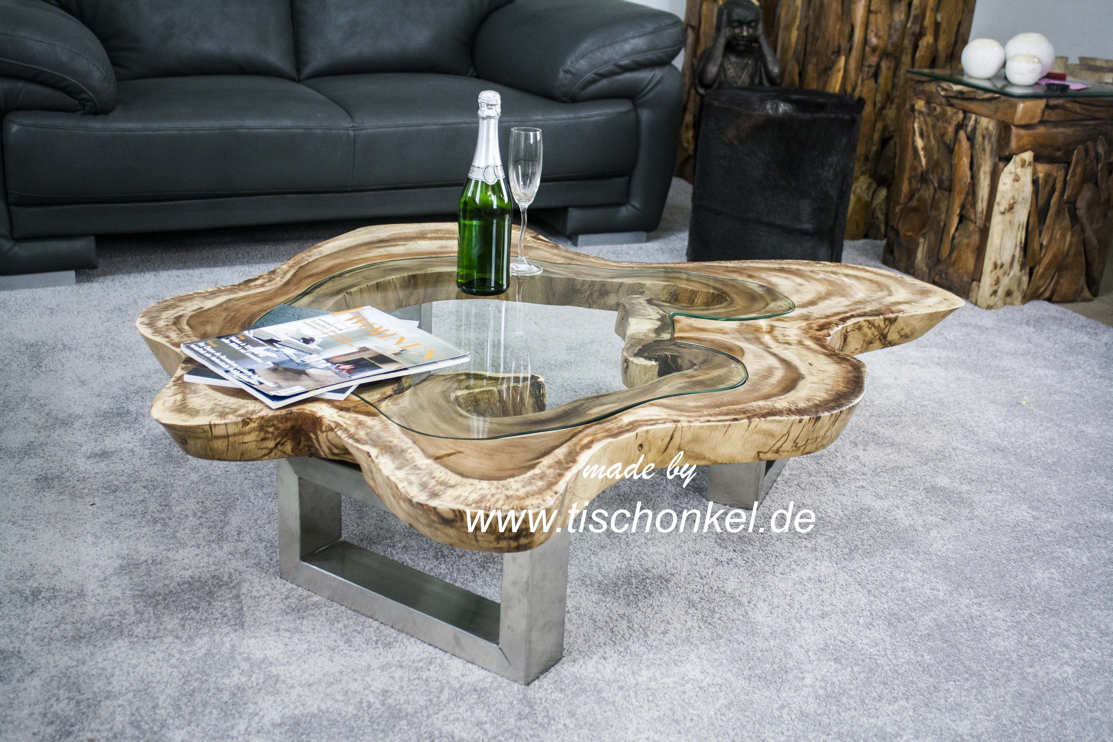 Couchtisch Glas Edelstahl Rund Hauptdekoration