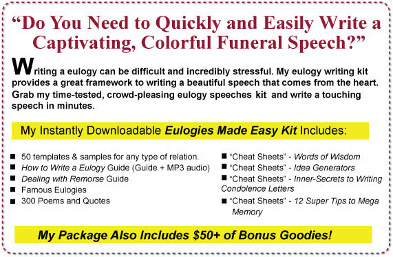 Eulogy for Wife  Wife Eulogy  Wife Funeral Speech