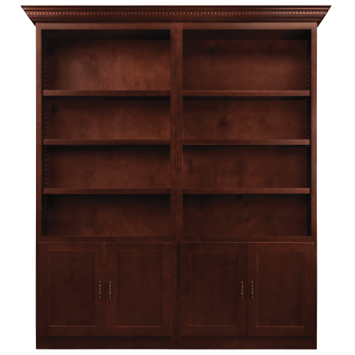 Dark Wood Bookcase With Doors