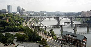 Knoxville, TN, as seen from the top edge of Ne...