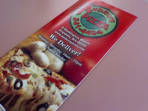 Stopped in for a bite at Andro's Pizza here in Franklin. Tummy calling for food!