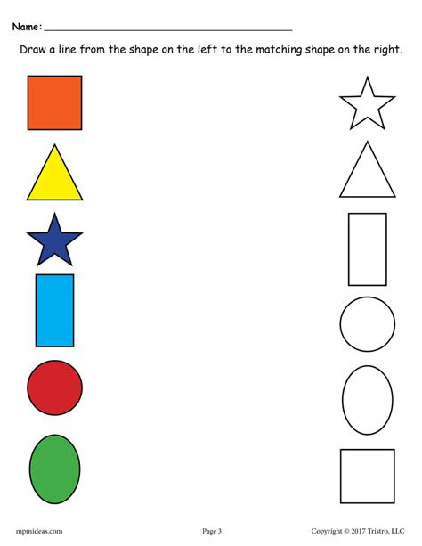 These free printable picture matching worksheets are apt for developing and improving visual discrimination skills in your preschooler. 6 free shapes matching worksheets for preschool toddlers supplyme