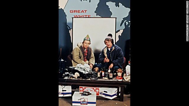 Rick Moranis and Dave Thomas play a couple of Canadians who land jobs in a brewery in the 1983 film "The Adventures of Bob &amp; Doug McKenzie: Strange Brew."