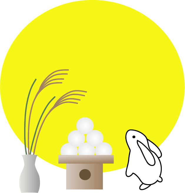 お月見 うさぎのイラスト 十五夜 無料イラスト フリー素材