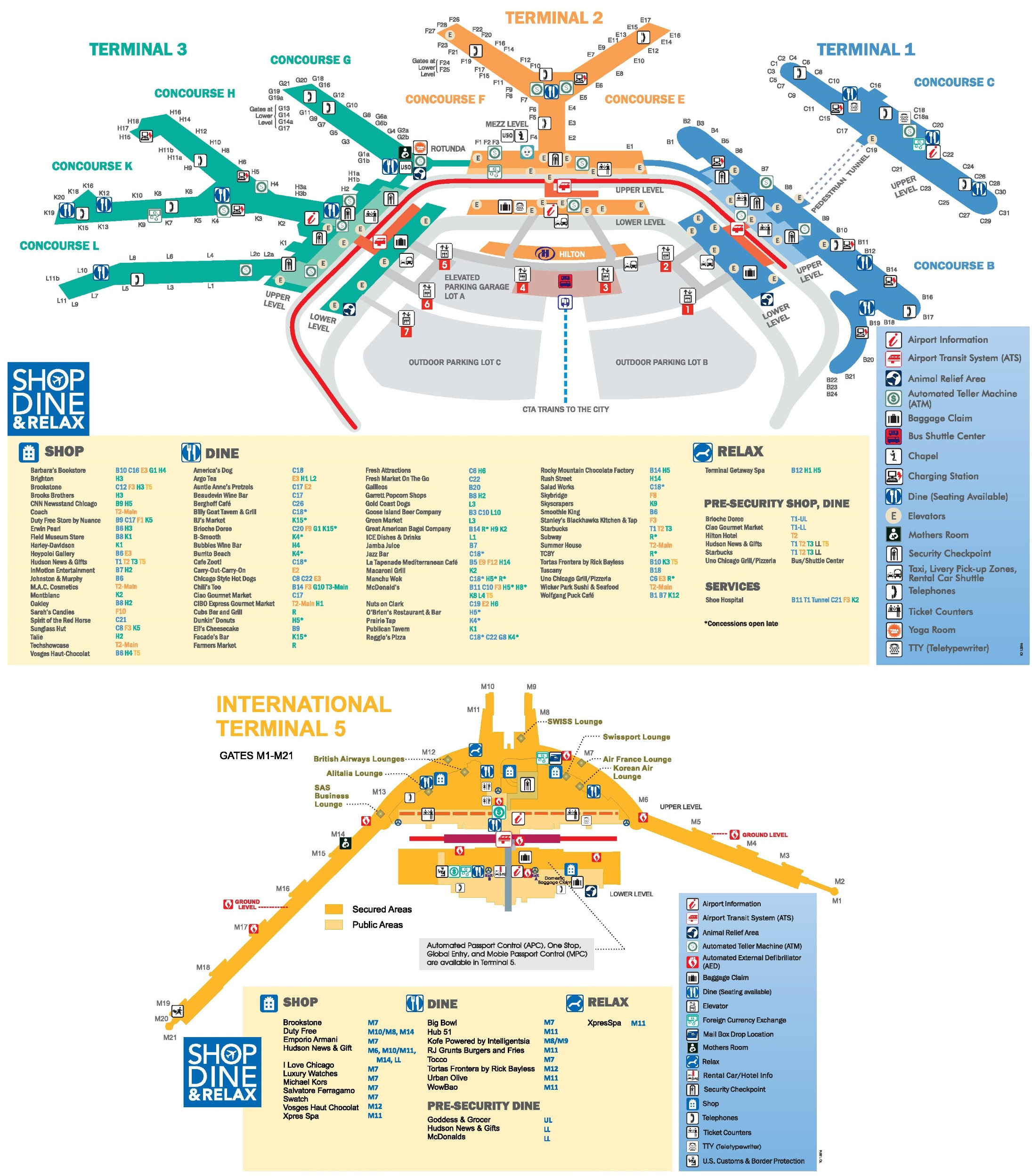 Chicago Ord Airport Map Chicago O'Hare Airport map