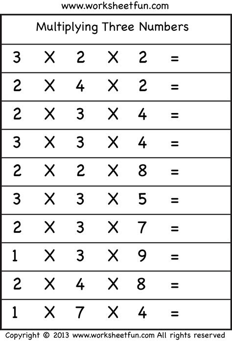  4th grade multiplication worksheets free free printable