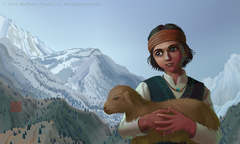 boy carrying goat kid