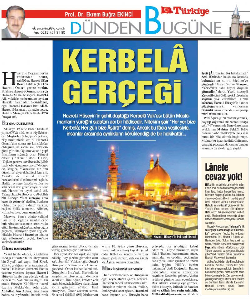 KERBELÂ GERÇEĞİ - ekrembugraekinci.com
