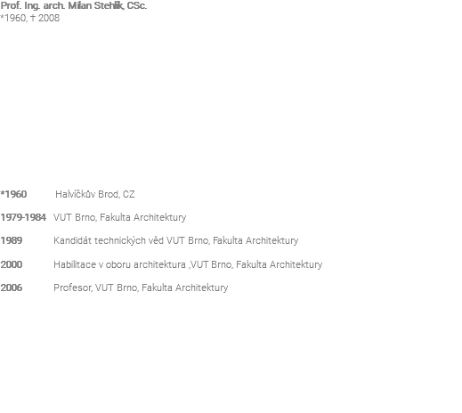 Stehlik Architekti Milan Stehlik