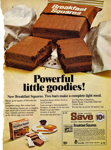 GENERAL MILLS :: Breakfast Squares - ' Powerful little goodies ! ' ; Save 10¢ (( 1974 ))