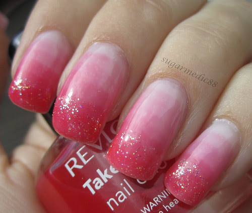 Pink Syrup Glitter Nails