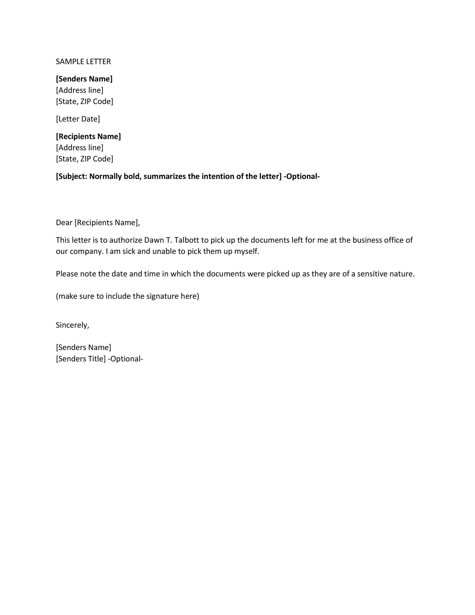 46 Authorization Letter Samples & Templates TemplateLab