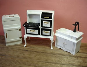  Dollhouse  Miniature Vintage Kitchen Set Doll House  