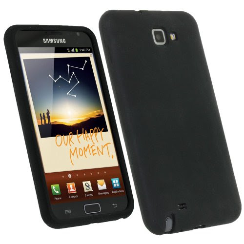 igadgitz Nero Custodia Silicone Skin Case Cover Protezione per Samsung Galaxy Note N7000 Android Smartphone + Protettore Schermo