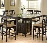 Coaster Hyde Counter Height Square Dining Table with Storage Base in Cappuccino(Table only)