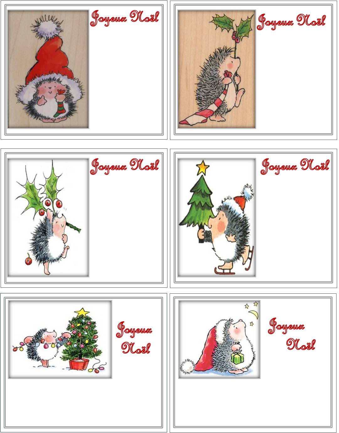 Petites Cartes Joyeux Noel Flanerie Au Fil Des Saisons