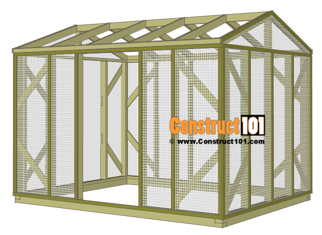 Chicken Coop Run Plans - 10x8 - Step-By-Step - Construct101
