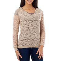 Alpaca blend sweater, 'Nazca Muse' (Peru)