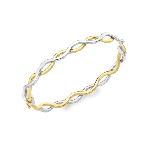 manchettes joncs Bracelet - Femme - Or bicolore 375/1000 (9 Cts) 9.8 Gr HOT PRODUCT TODAY