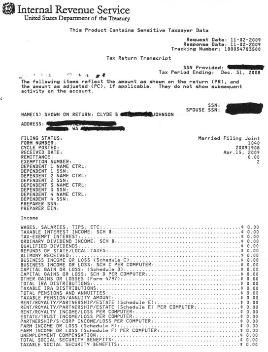 Request copy of tax return transcript