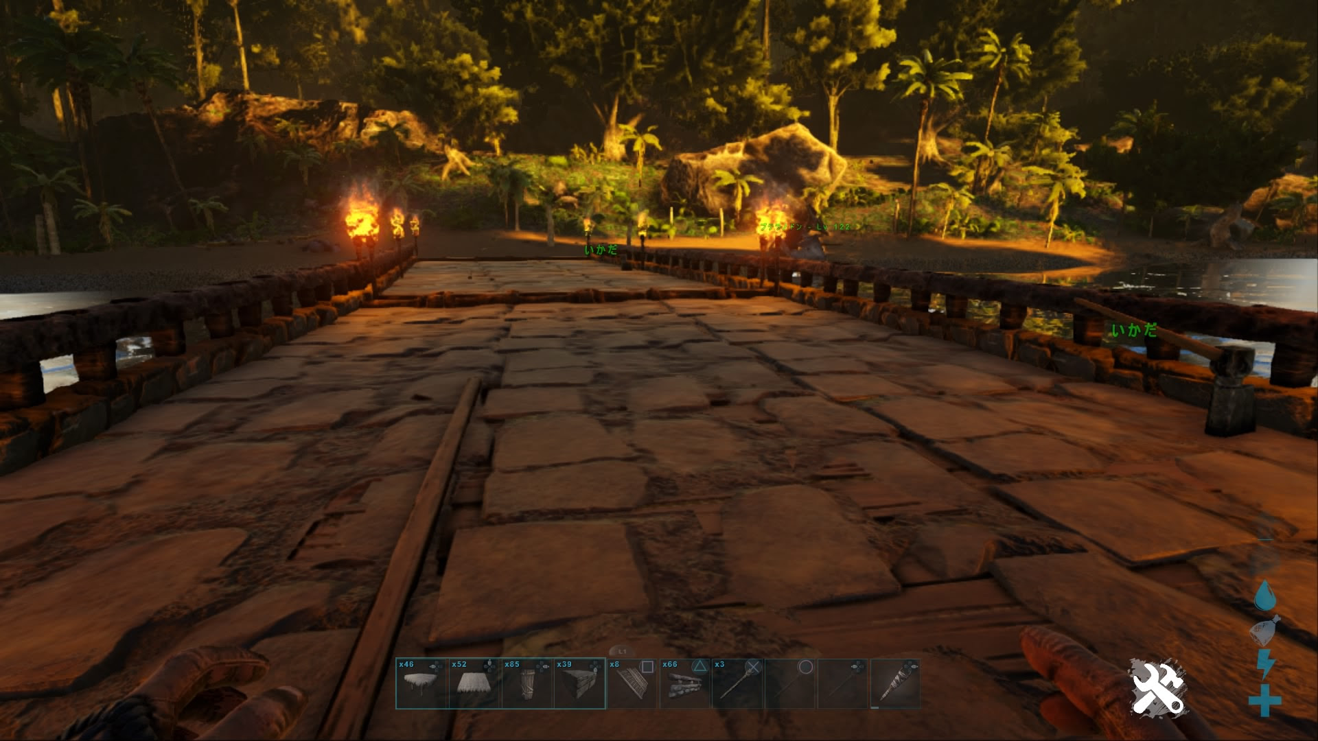 ｐｓ４ アークサバイバルエボルブド 建築日記 イカダで舟橋を作る いろはの小さな我が家