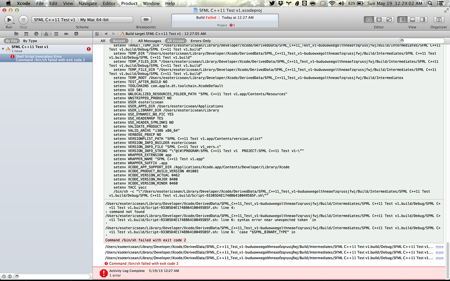 All kinds of errors getting SFML 2 to run in Xcode, would ...