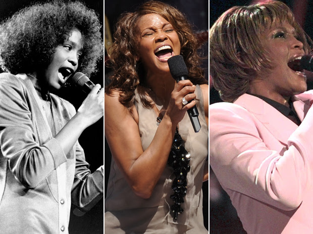 A cantora Whitney Houston em diversas fases da carreira (Foto: AP)