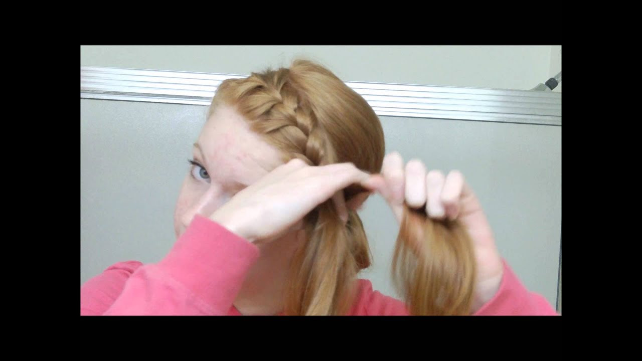 French Braided Headband into Messy Bun - YouTube