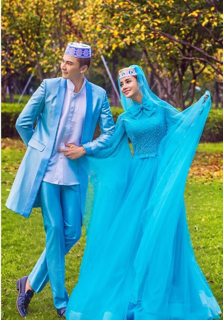 Gaun Pengantin Muslimah Modern Warna Biru Untuk Menunjukkan Cantikmu