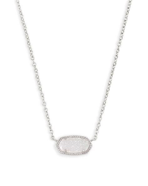 Cross 14k yellow gold pendant necklace in white diamonds. Elisa Silver Pendant Necklace in Drusy | Kendra Scott