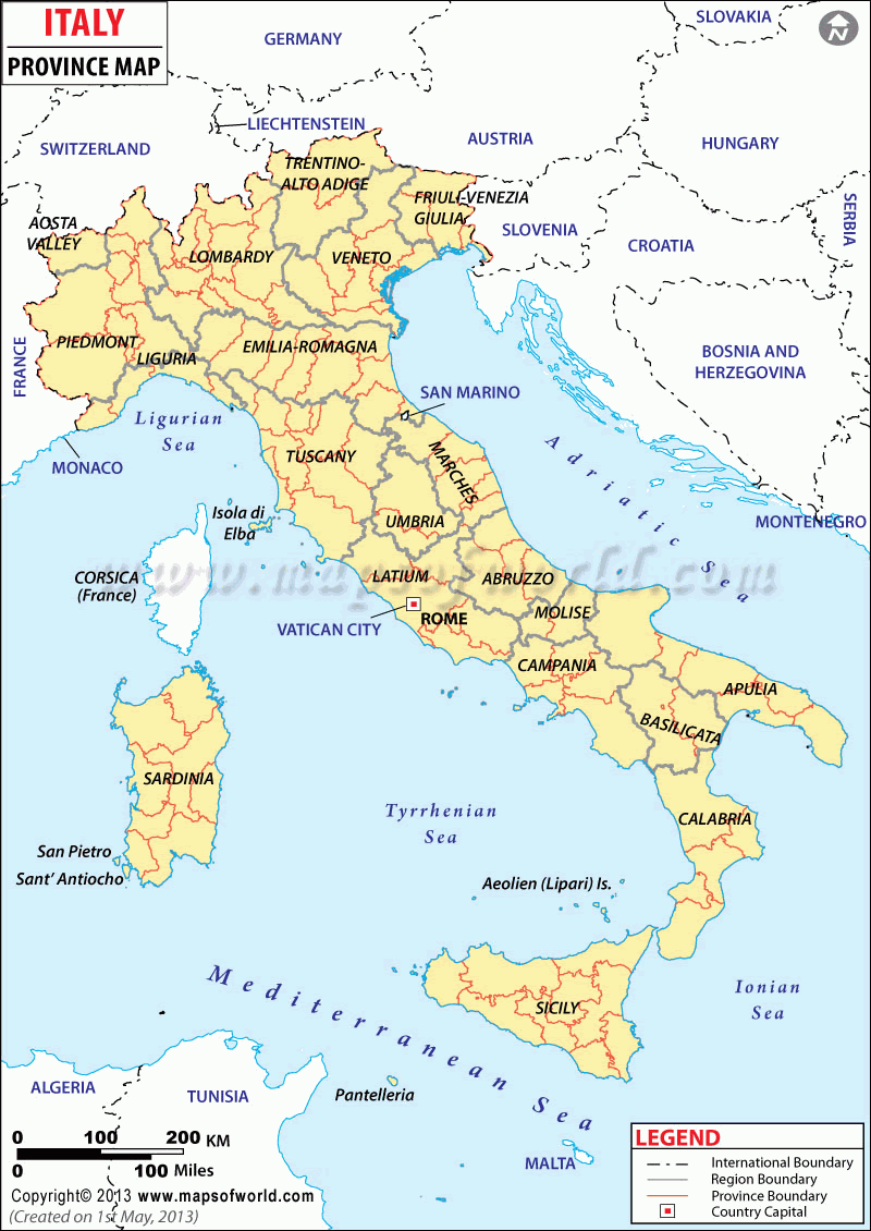 locator map of Italy