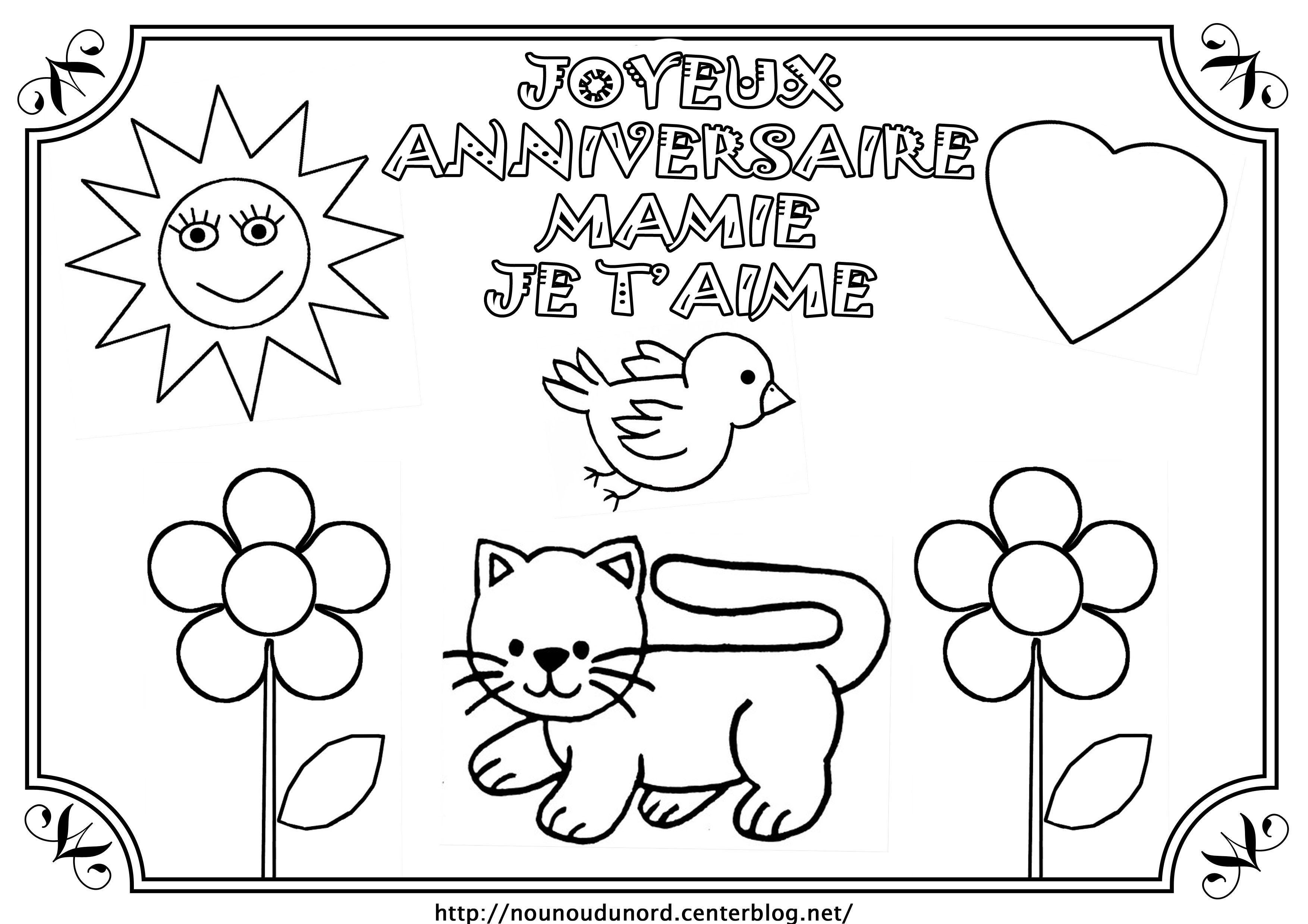 Great Coloriage Joyeux Anniversaire Mamie