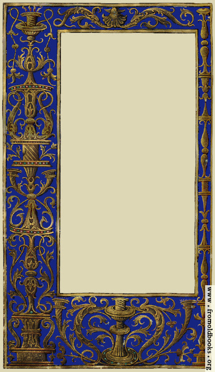 Ornate blue and gold full-page border
