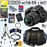Nikon D3200 24.2 MP CMOS Digital SLR Camera with 18-55mm f/3.5-5.6 AF-S DX VR NIKKOR Zoom Lens + EN-EL14 Battery + Tiffen Filter + 32GB Deluxe Accessory Kit