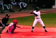 baseball catcher kicked GIF