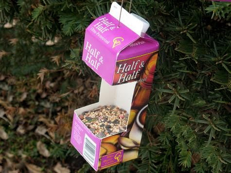 recycled milk carton bird house