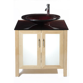 Single Bathroom Vanity on Single Sink Bathroom Vanity With Tempered Glass Top  Faucet Included