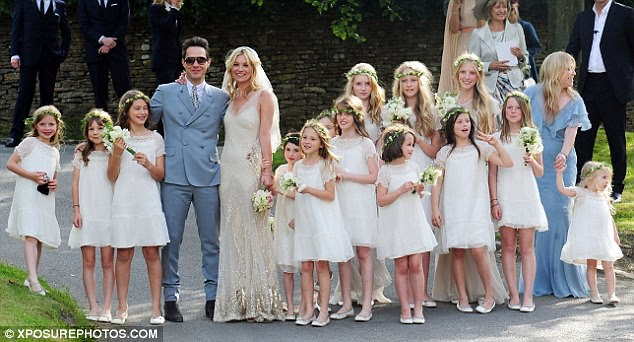 Mrs Rock Chick now! Beaming Kate Moss gets hitched to Jamie Hince with daughter Lila among the 15 bridesmaids  4