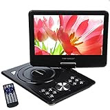 DBPOWER 9.5-Inch Portable DVD Player with Rechargeable Battery, SD Card Slot and USB Port - Black