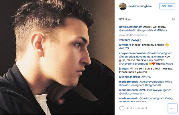 David Cunningham, Vice President for IMG, posted a photo of Anwar to his Instagram to announce the news.