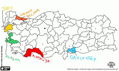 map  turkey coloring page printable map  turkey