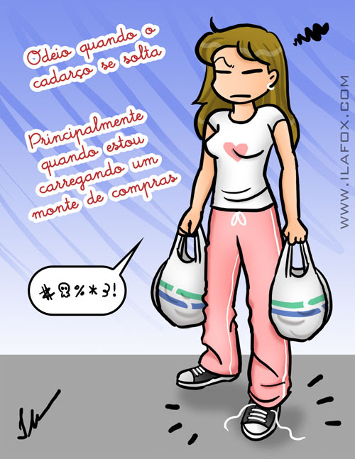 odeio quando o cadarço se solta, ilustração by ila fox