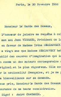 Chapitre 3 : Naturalisation - Exposition Irène Nemirovsky 