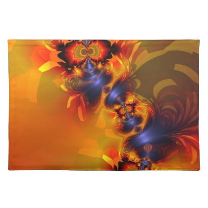Orange Eyes Aglow – Gold & Violet Delight Place Mat