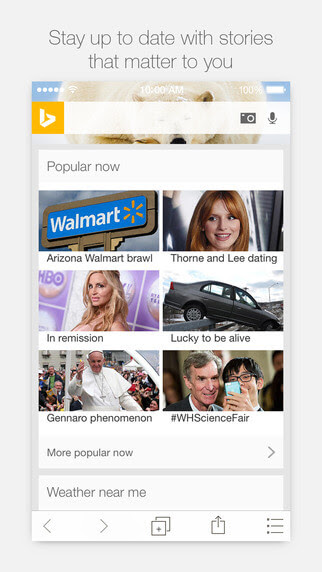 Bing iOS popular now