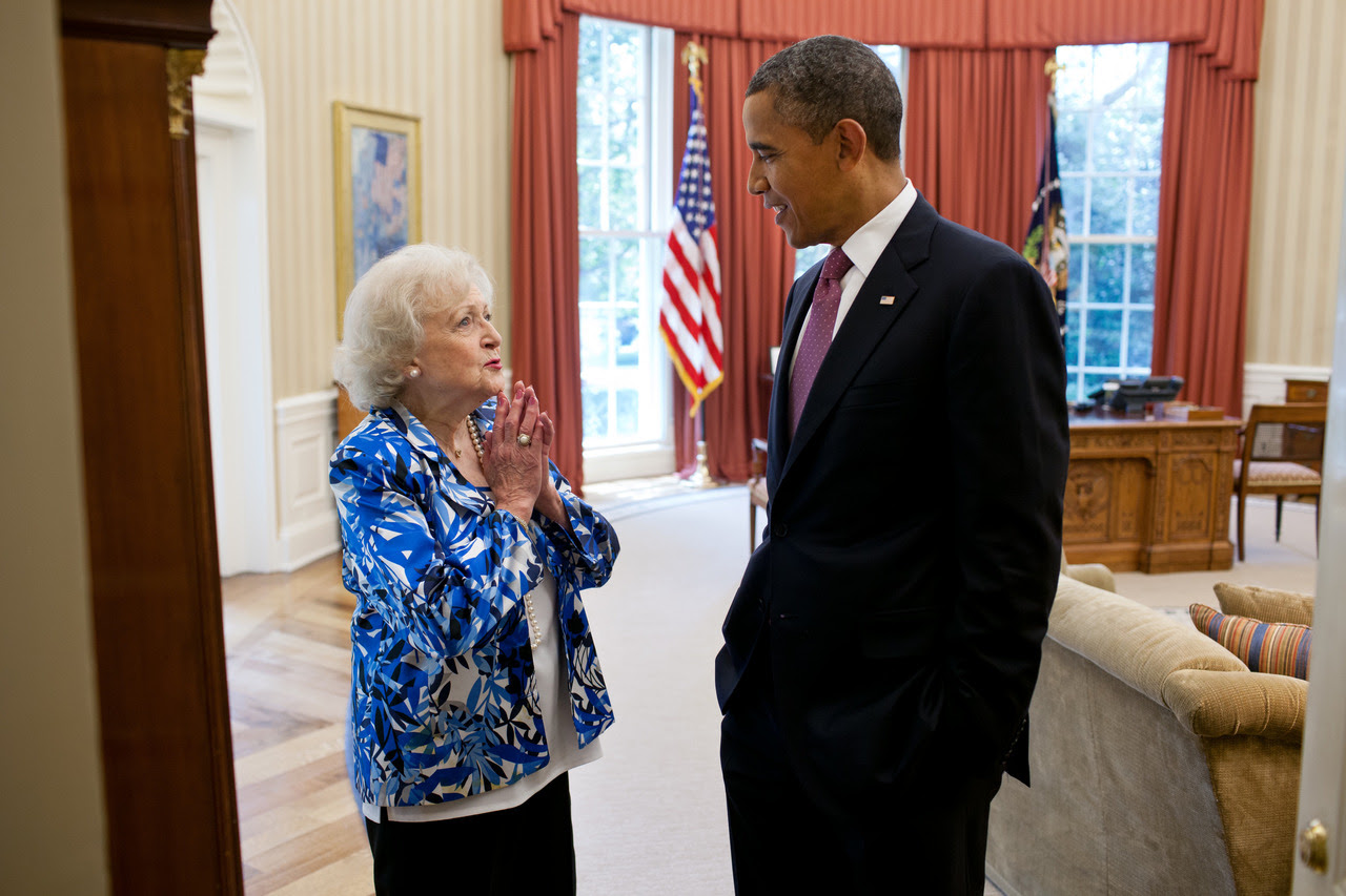 Betty White and President Obama