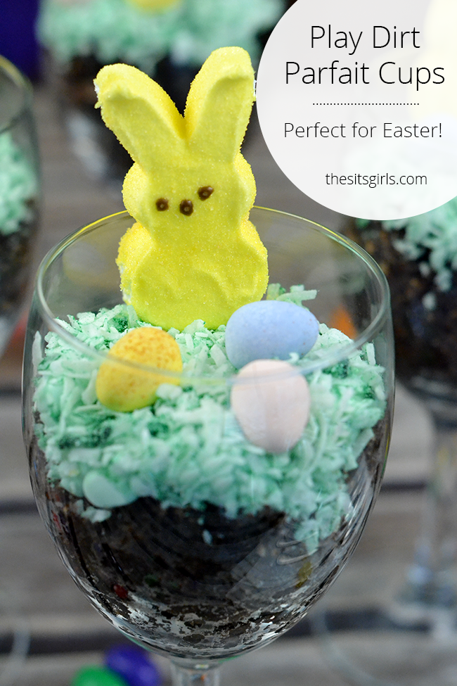 Easter Bunny Dirt Cups | Play Dirt Cake Parfait