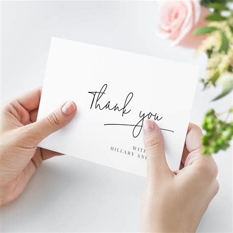  editable thank you card template foldable thank you card etsy thank