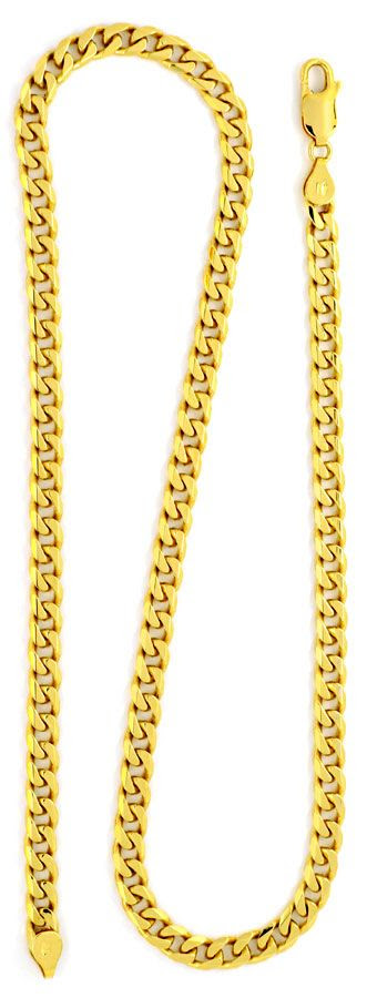 Original-Foto 3, MASSIVE FLACHPANZER GOLD-KETTE GELB-GOLD